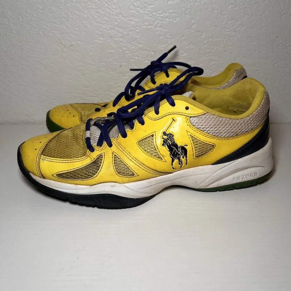 New Balance 696 Sneakers Athletic Shoes Yellow 2014 Sz 10.5 WC696PL Polo Collab
